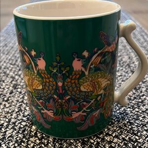 Artisan Green Mug with Bird Motif by William Morris in EUC!